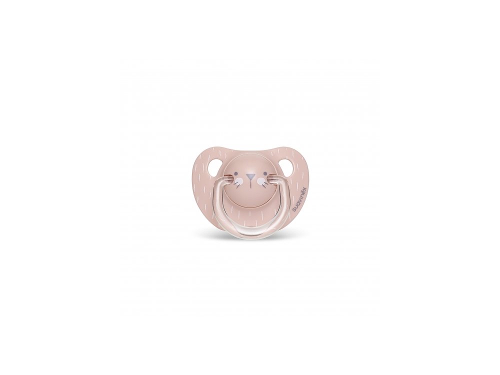 Suavinex Πιπίλα Σιλικόνης Ανατομική, Whiskers Pink 6-18m