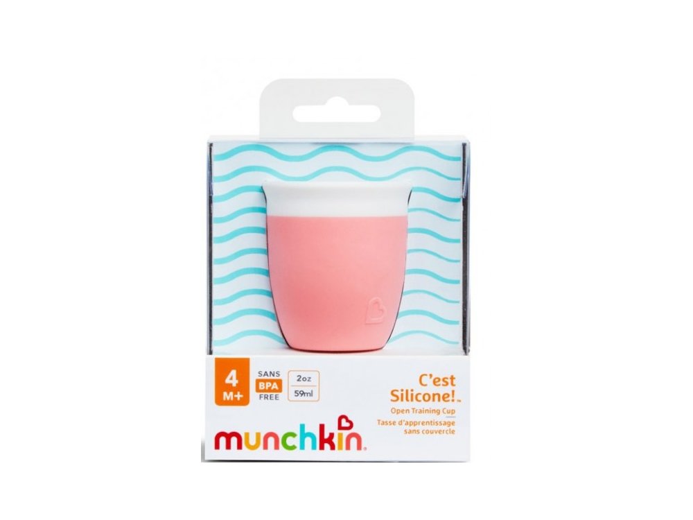 Munchkin C'est Silicone Open Training Cup 4m+, Εκπαιδευτικό Ποτηράκι, Ανοιχτό Ροζ, 59ml