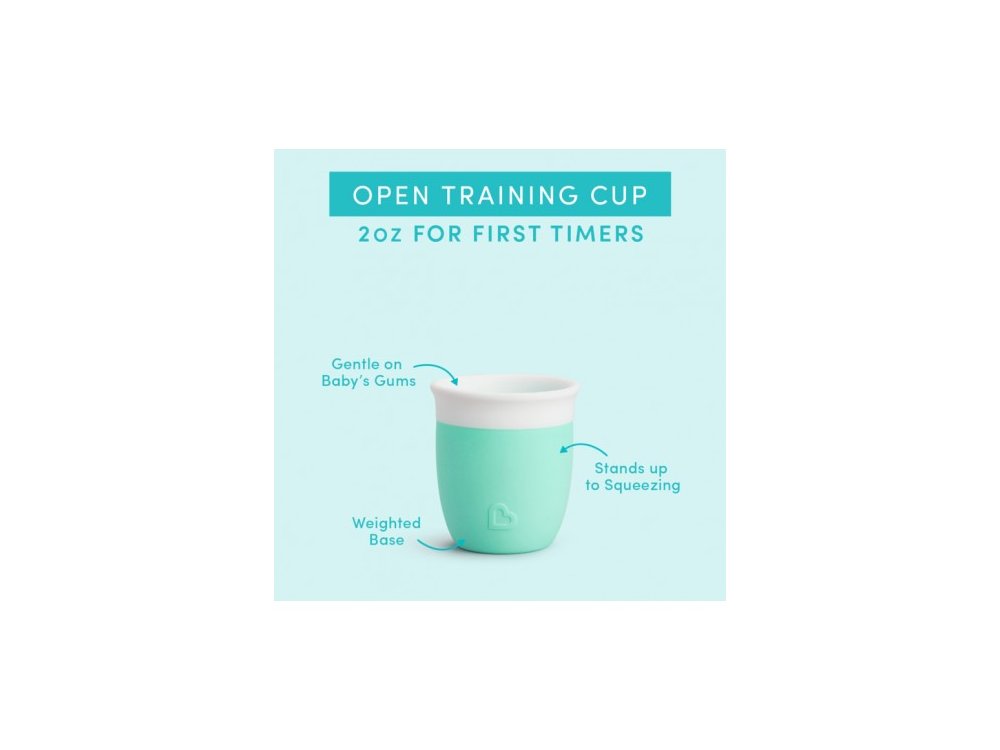 Munchkin C'est Silicone Open Training Cup 4m+, Εκπαιδευτικό Ποτηράκι, Μέντα, 59ml