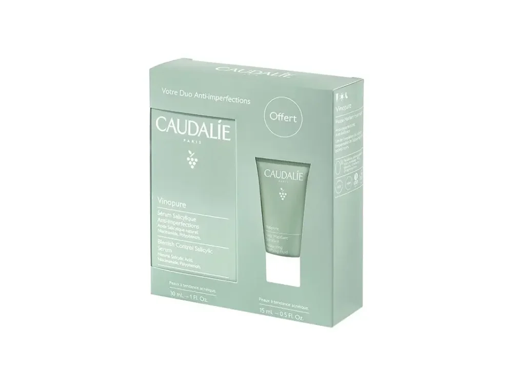 Caudalie Promo Set Vinopure Blemish Control Salicylic Serum Eνυδατικός Ορός Προσώπου, 30ml & Vinopure Moisturizing Mattifying Fluid Ενυδατική Κρέμα Προσώπου, 15ml