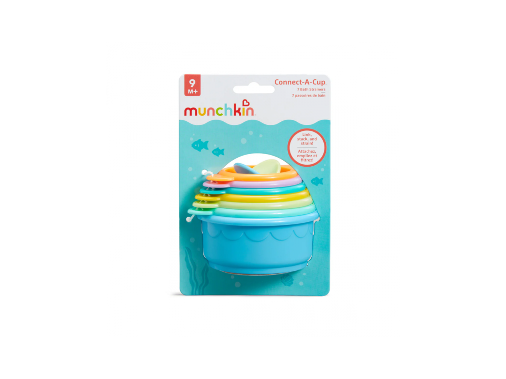 Munchkin Connect A Cup Bath Toy, Εκπαιδευτικό Παιχνίδι Μπάνιου 9+