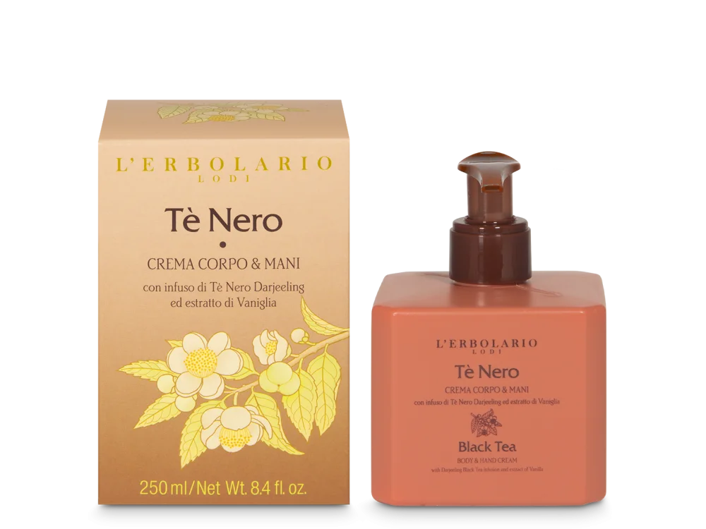 L'erbolario Te Nero Body & Hand Cream, Ενυδατική Κρέμα Σώματος & Χεριών, 250ml