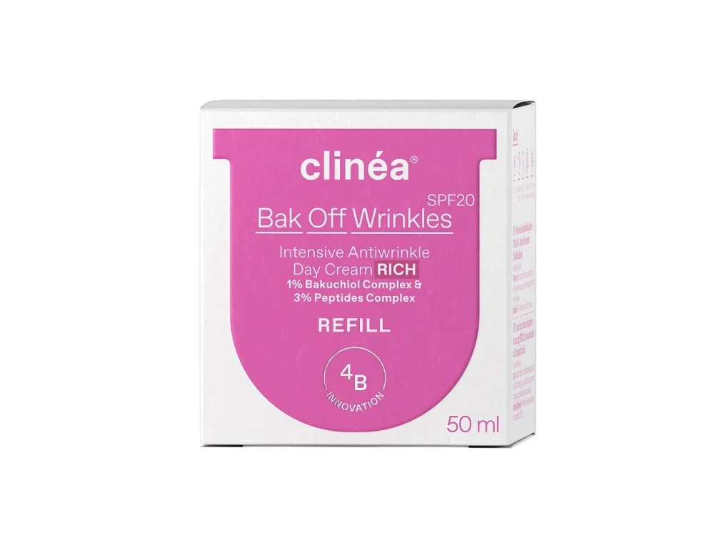 Clinea Bak Off Wrinkles Rich SPF20 Refill, Αντιγηραντική Κρέμα Ημέρας Βελούδινης Υφής, 50ml