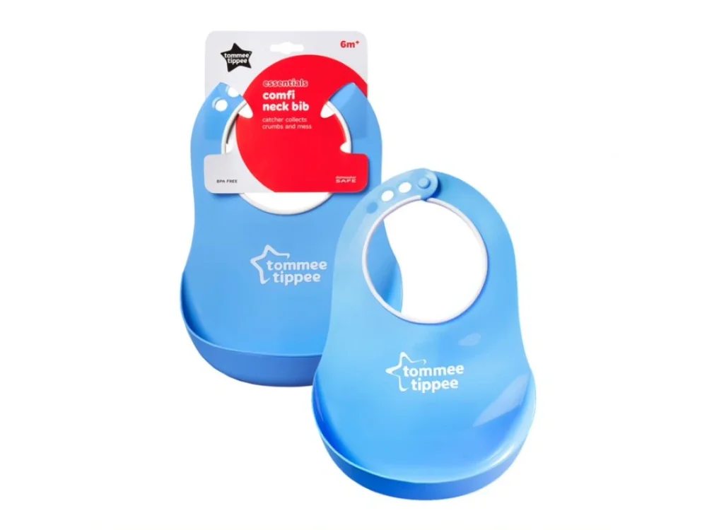 Tommee Tippee Ess Comfi Neck Bib Βρεφική Σαλιάρα Πλαστική για 6m+ σε Διάφορα Χρώματα: Μπλε, Πορτοκαλί, Ροζ 1τμχ