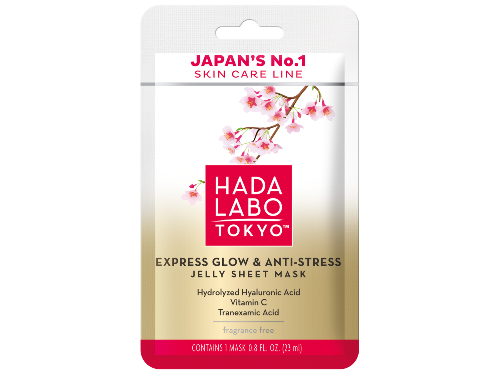 Hada Labo Tokyo Premium Express Anti Stress Glow Jelly Sweet, Αντιγηραντική μάσκα Προσώπου μίας χρήσης με Υαλουρονικό & Βιταμίνη C, 23ml