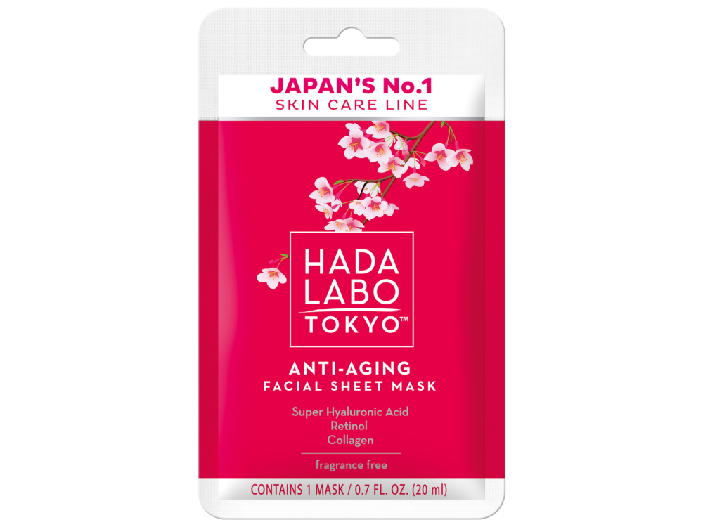 Hada Labo Tokyo Anti-Aging Facial Sheet Mask, Αντιγηραντική μάσκα Προσώπου μίας χρήσης, 20ml