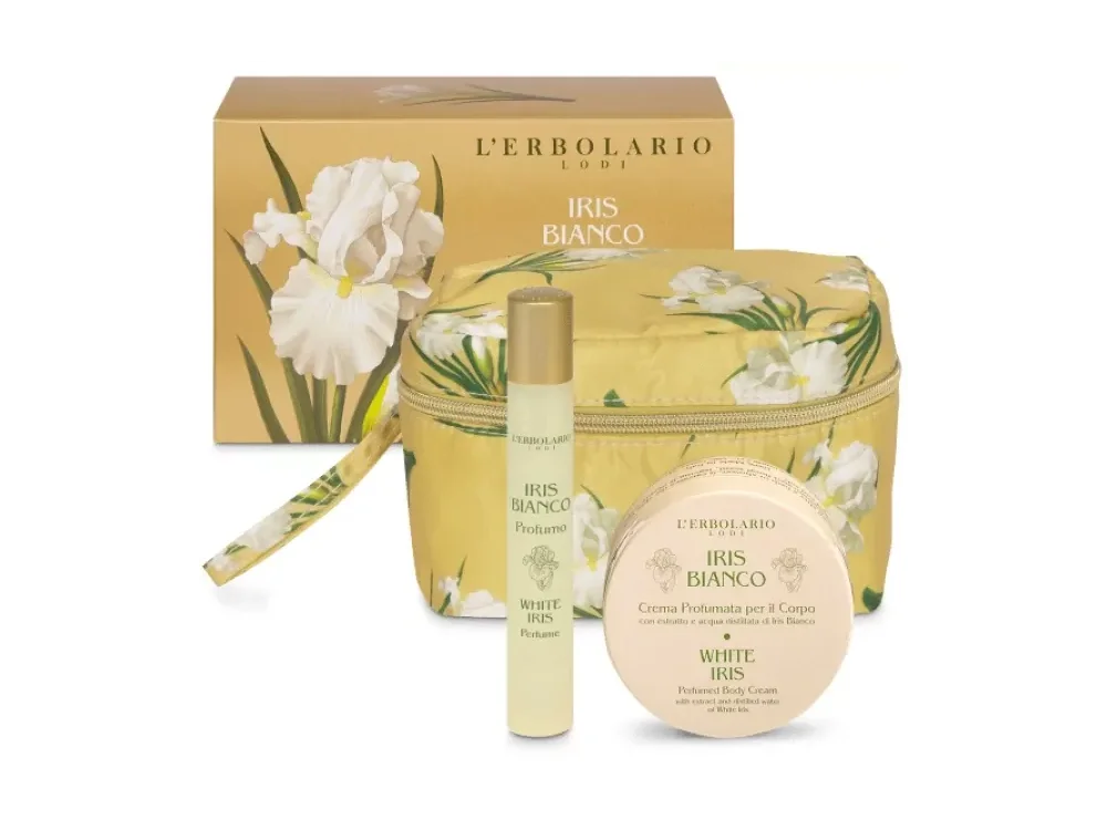 L'erbolario White Iris Bianco Mini Beauty Case Travel Petal Αρωμα, 15ml & Κρέμα Σώματος, 75ml