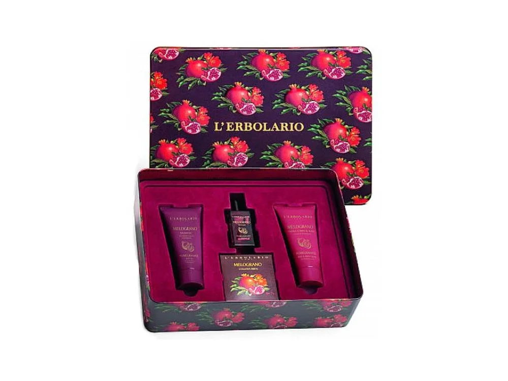 L'erbolario Melograno Bellezza Trio Box Άρωμα 50ml & Τζελ Αφρόλουτρο 100ml & Κρέμα Σώματος και Χεριών 100ml & κολιέ-κόσμημα