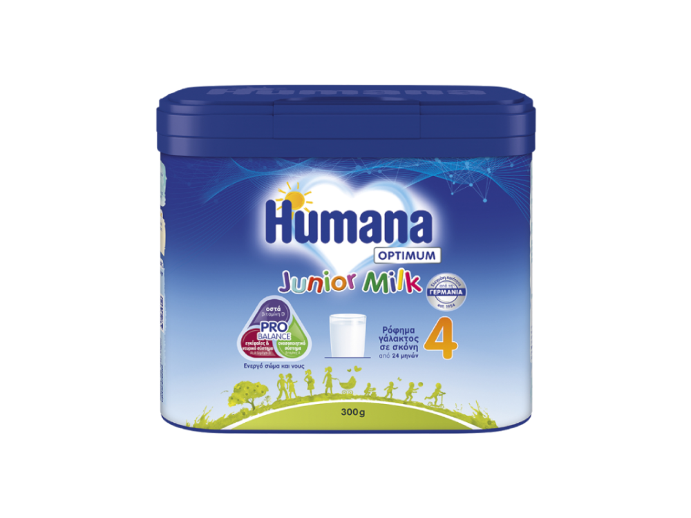 Humana 4 Optimum Junior Milk My Pack, Ρόφημα Γάλακτος σε Σκόνη 24m+, 300gr