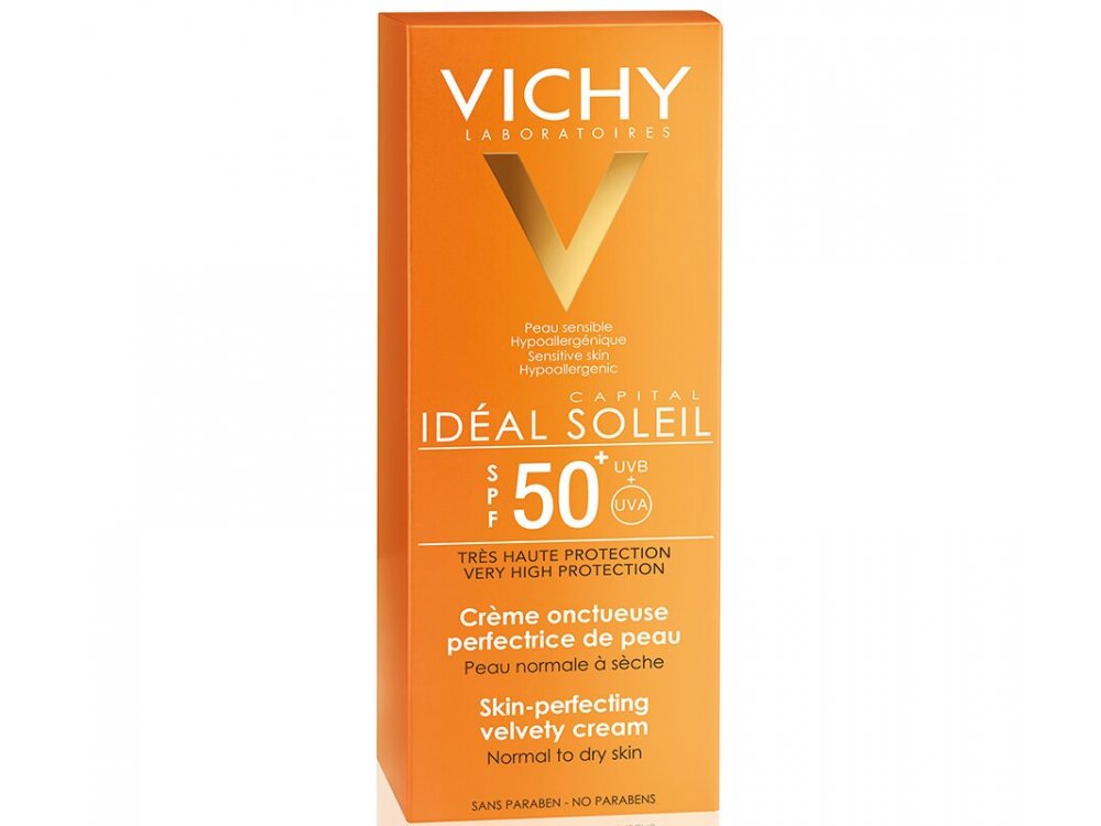 Vichy Ideal Soleil Skin Perfecting Velvety Cream, Βελούδινη Υφή SPF50, 50ml