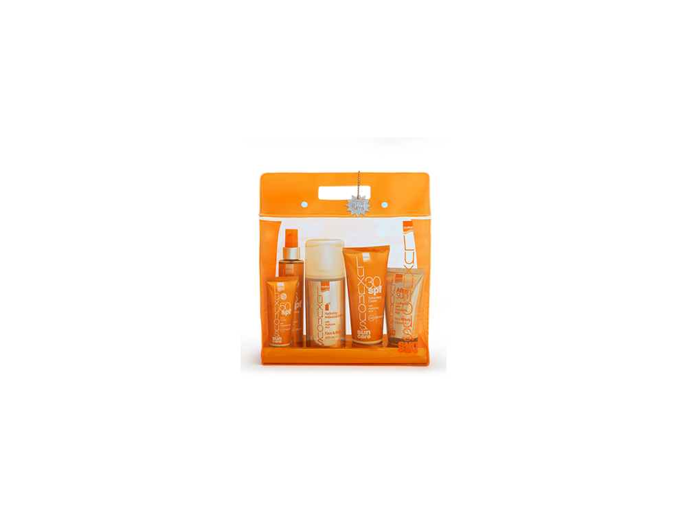 InterMed Luxurious Suncare High Protect Pack, Πακέτο Αντηλιακής προστασίας με Body Cream SPF30, 200ml & Face Cream SPF50+, 75ml & Suncare Tanning Oil Spf6, 200ml & After Sun Cooling Gel, 150ml & Hydrating Antioxidant Mist, 400ml