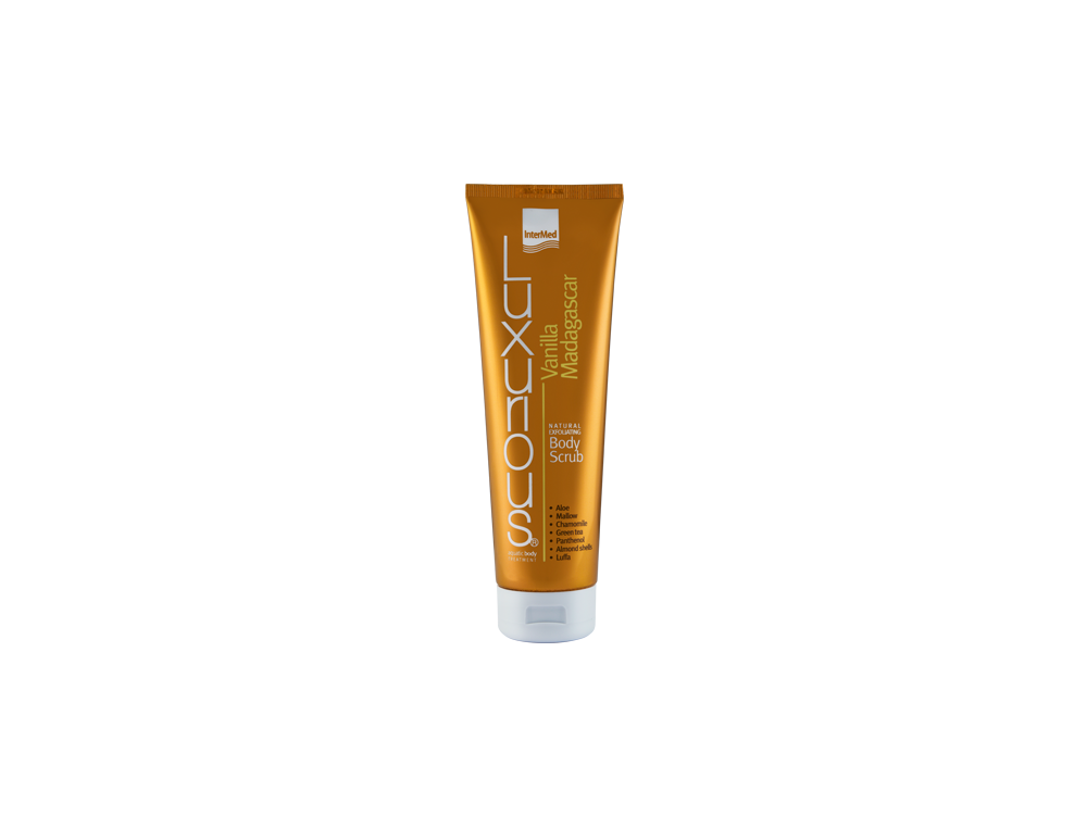 InterMed Luxurious Natural Exfoliating Body Scrub Vanilla Madagascar, Απολεπιστικό Σώματος με άρωμα Βανίλια, 300ml