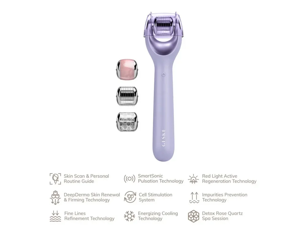 Geske MicroNeedle Face & Roller, Συσκευή ομορφιάς για Μεσοθεραπεία Purple, 9 in 1