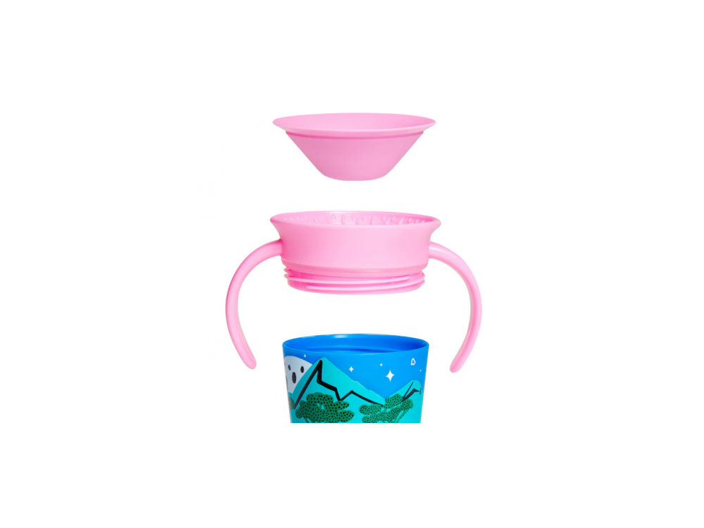 Munchkin Miracle 360° Deco Sippy Cups Rhino & Tiger, Εκπαιδευτικό Κύπελλο-Ποτήρι με καπάκι, 177ml, 2τμχ