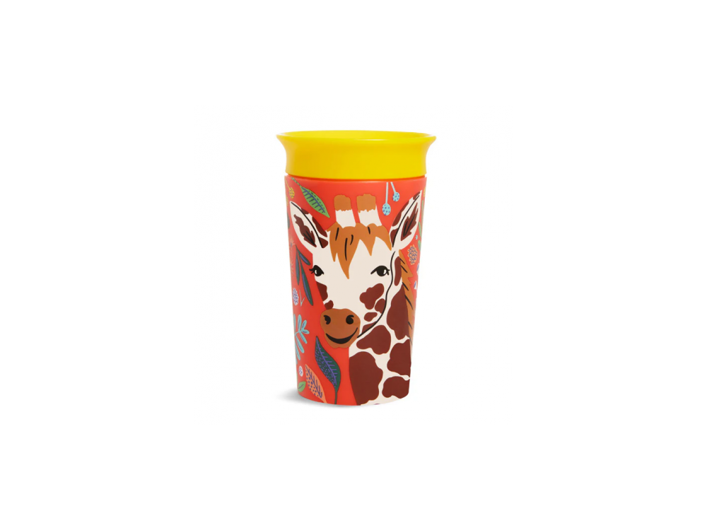 Munchkin Miracle 360° Sippy Cup 12m+ Giraffe, Εκπαιδευτικό Κύπελλο-Ποτήρι με καπάκι, 266ml