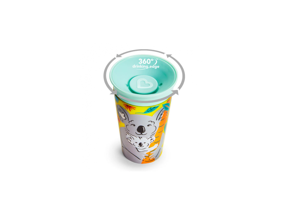 Munchkin Miracle 360° Sippy Cup 12m+ Koala, Εκπαιδευτικό Κύπελλο-Ποτήρι με καπάκι, 266ml