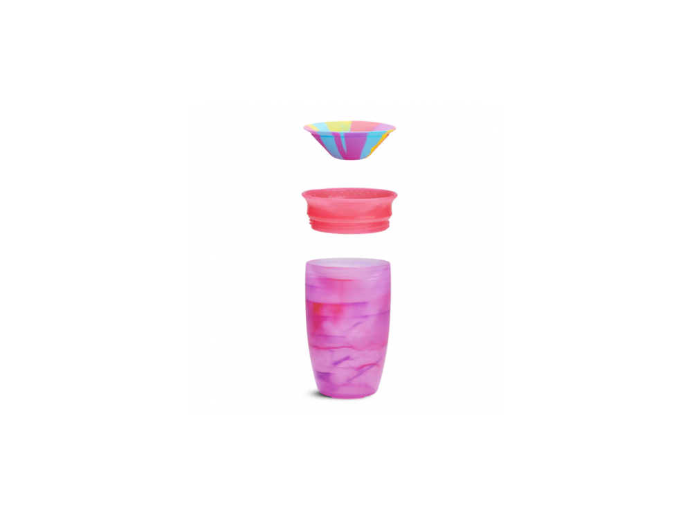 Munchkin Miracle 360 Sippy Tropical Swirl, Εκπαιδευτικό Ποτήρι, 12m+, Χρώμα Ρόζ, 296ml