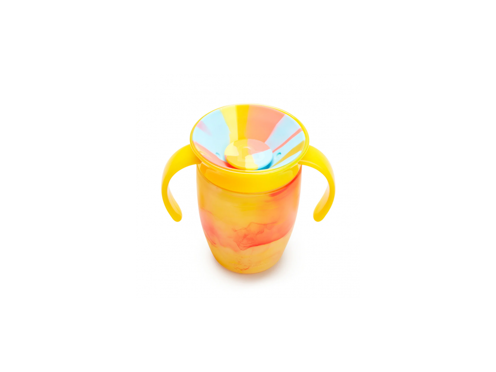 Munchkin Miracle 360 Trainer Cup Tropical Swirl, Εκπαιδευτικό Ποτήρι, 6m+, Χρώμα Πορτοκαλί, 207ml