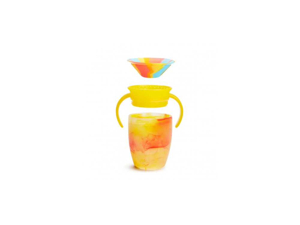 Munchkin Miracle 360 Trainer Cup Tropical Swirl, Εκπαιδευτικό Ποτήρι, 6m+, Χρώμα Πορτοκαλί, 207ml