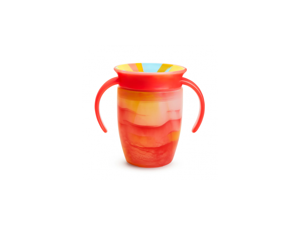 Munchkin Miracle 360 Trainer Cup Tropical Swirl, Εκπαιδευτικό Ποτήρι, 6m+, Χρώμα Κόκκινο, 207ml