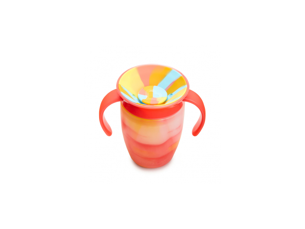 Munchkin Miracle 360 Trainer Cup Tropical Swirl, Εκπαιδευτικό Ποτήρι, 6m+, Χρώμα Κόκκινο, 207ml