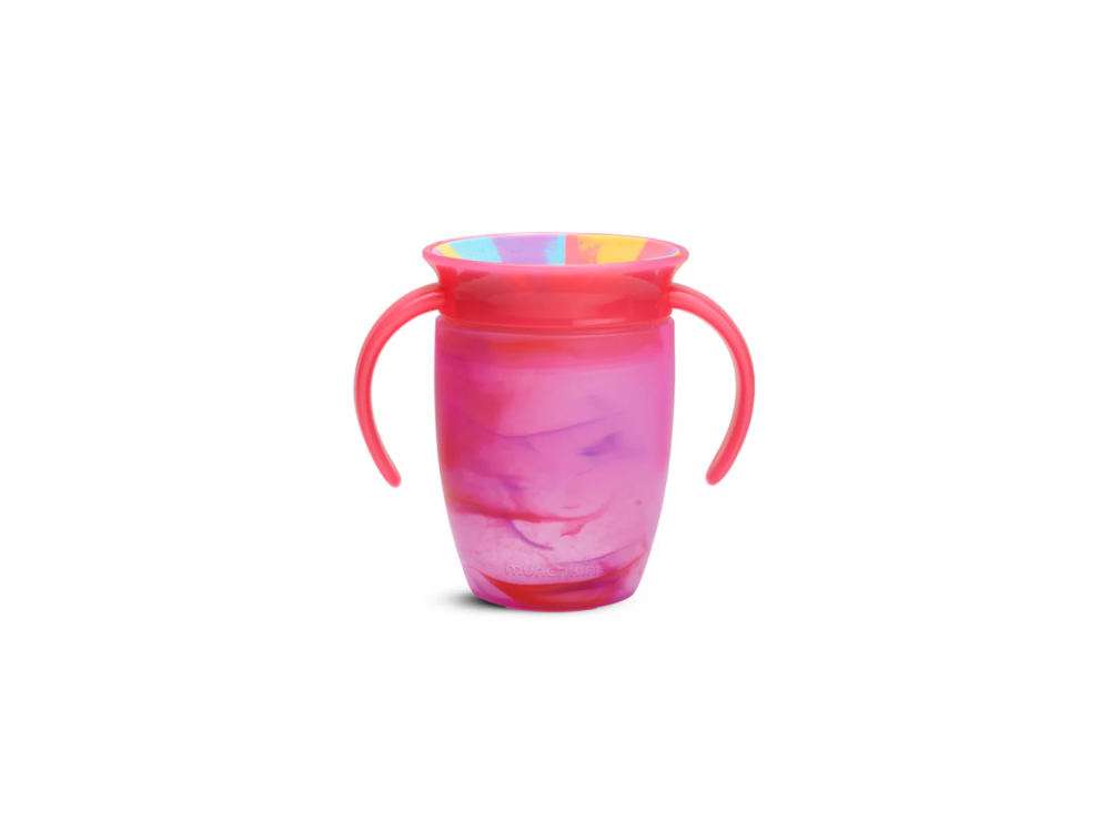 Munchkin Miracle 360 Trainer Cup Tropical Swirl, Εκπαιδευτικό Ποτήρι, 6m+, Χρώμα Ρόζ, 207ml