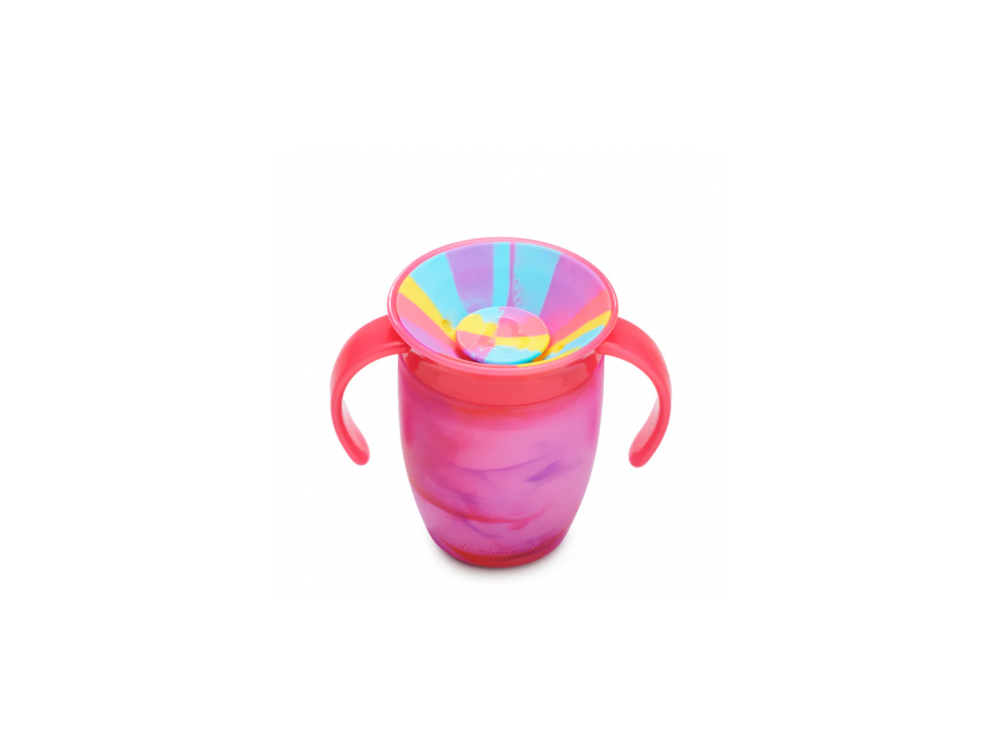 Munchkin Miracle 360 Trainer Cup Tropical Swirl, Εκπαιδευτικό Ποτήρι, 6m+, Χρώμα Ρόζ, 207ml