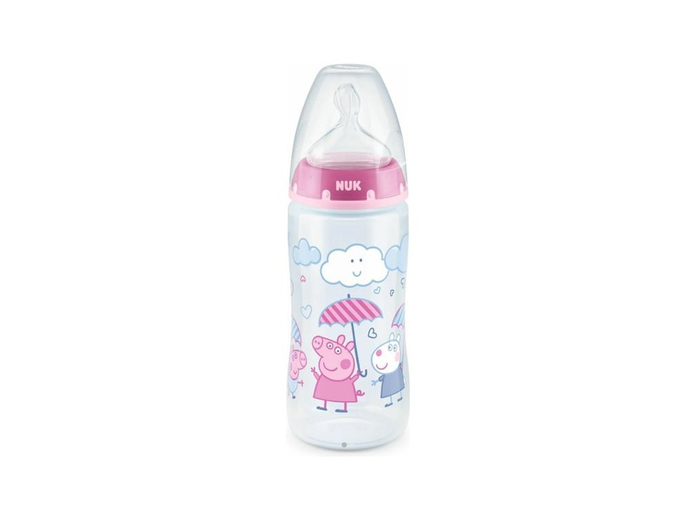 Nuk First Choice Plus, Μπιμπερό Peppa Pig Girl Με Δείκτη Ελέγχου Θερμοκρασίας, 6-18m+, 300ml