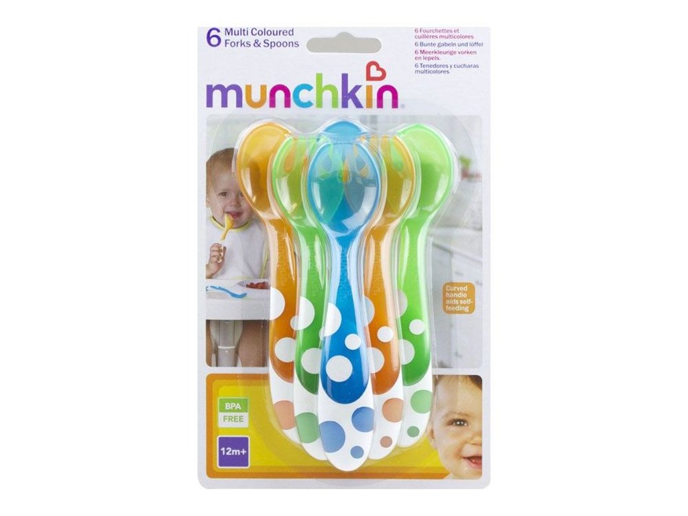 Munchkin Multi Coloured, Σετ Πολύχρωμα Πιρούνια & Κουτάλια 12m+ 6τμχ