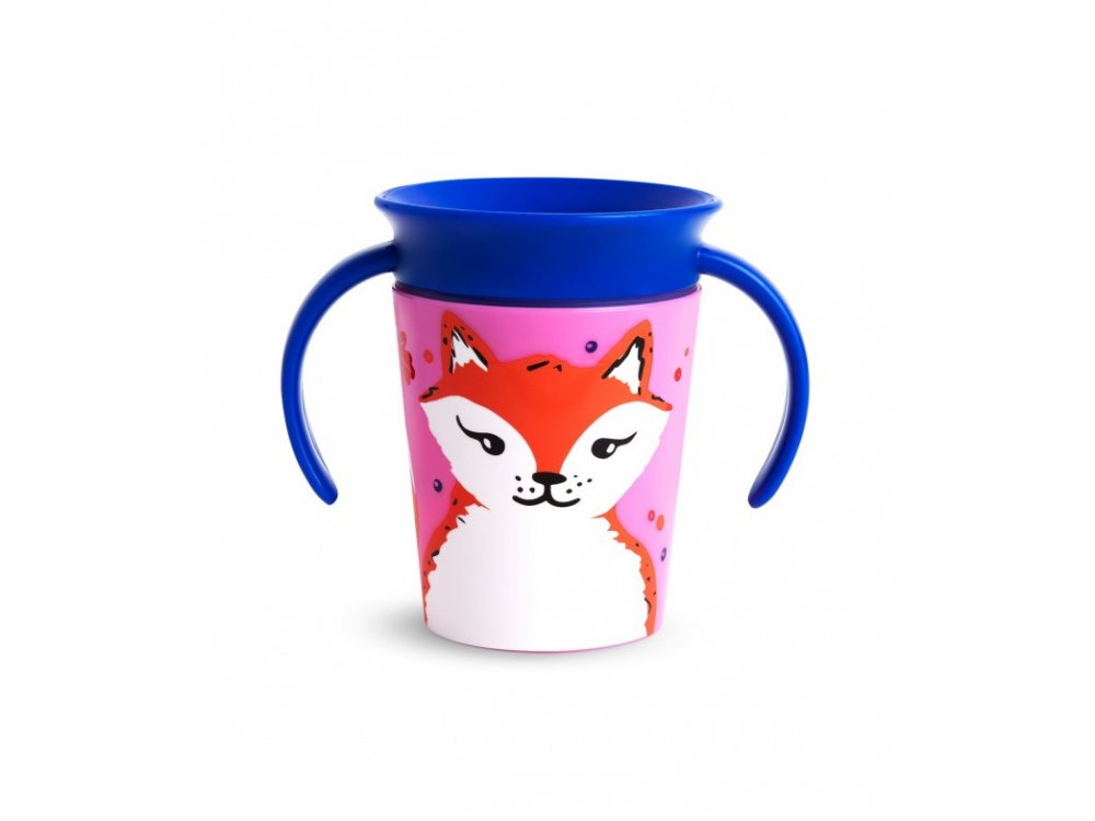 Munchkin Miracle 360° Sippy Cup 6m+ Fox, Εκπαιδευτικό Κύπελλο-Ποτήρι με καπάκι, 177ml