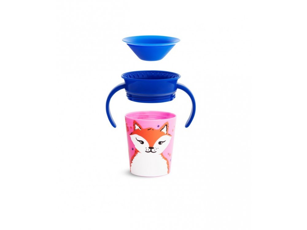 Munchkin Miracle 360° Sippy Cup 6m+ Fox, Εκπαιδευτικό Κύπελλο-Ποτήρι με καπάκι, 177ml