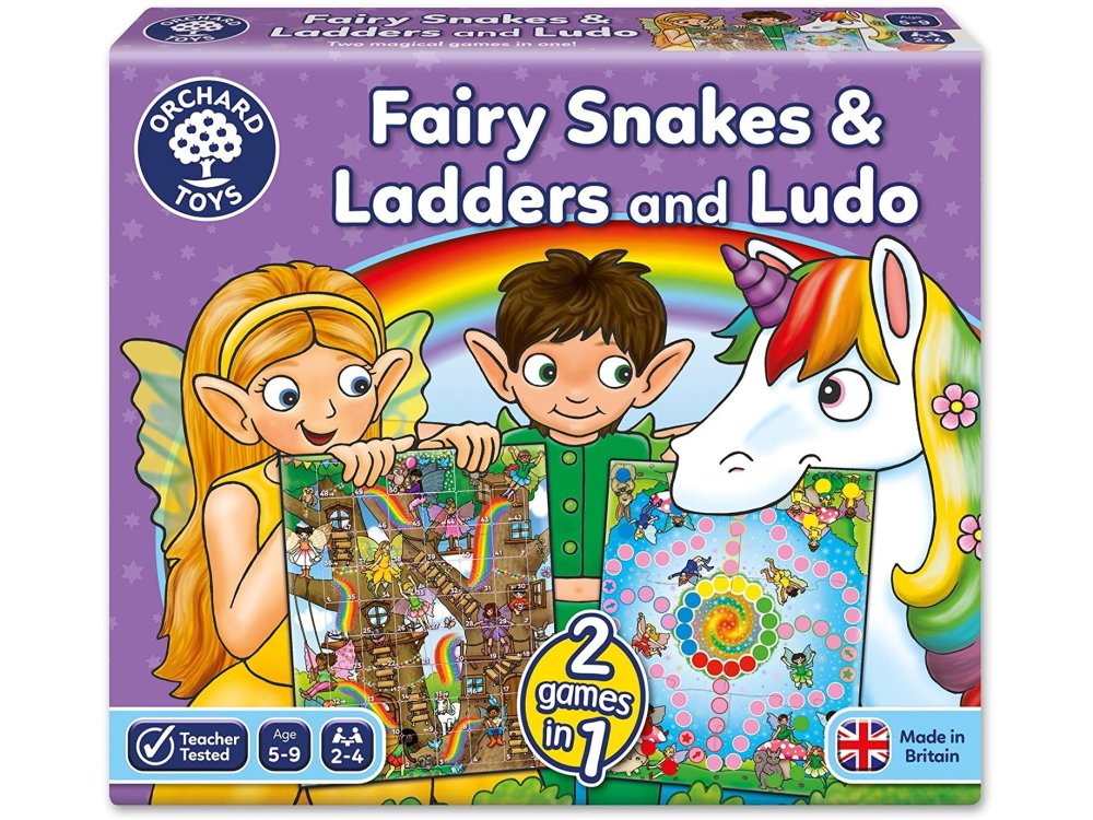 Orchard Toys Fairy Snakes & Ladders, Επιτραπέζιο “Μαγικό φιδάκι και Γκρινιάρης”, Ηλικίες 5-9 ετών