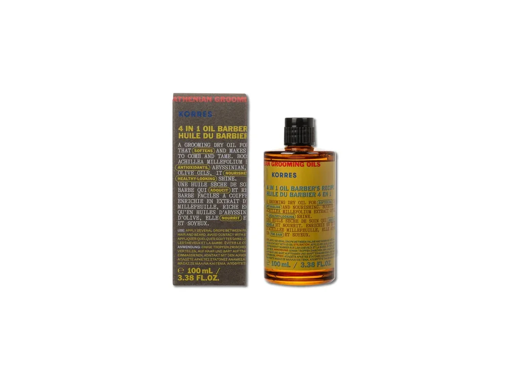 Korres Athenian Grooming, Ξηρό λάδι περιποίησης 4 σε 1 για Άνδρες, 100ml