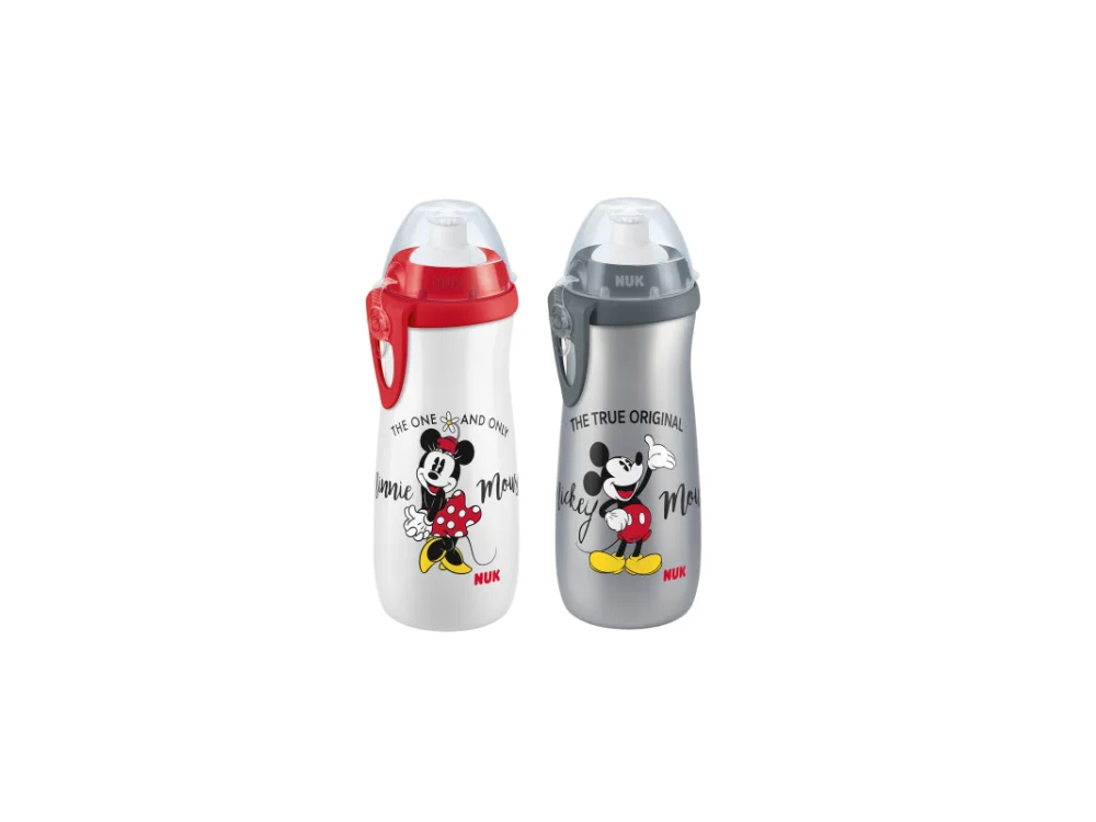 Nuk First Choice Sports Cup Disney Mickey Mouse, Παγουράκι με Καπάκι Push Pull από Σιλικόνη, 450ml