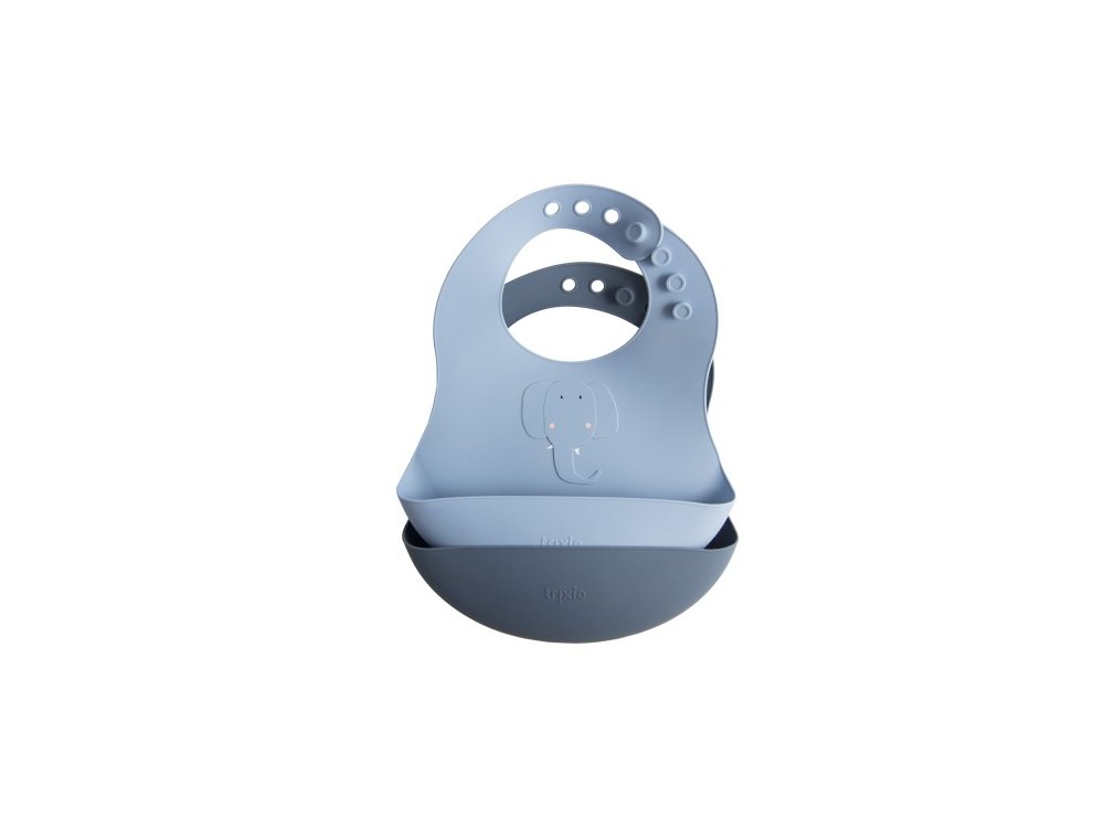 Trixie Silicone Bib Σαλιάρες Σιλικόνης 4+ Μηνών, Elephant,  Σετ 2τμχ