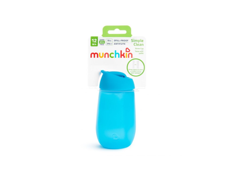 Munchkin Simple Clean Straw Cup Blue, Εκπαιδευτικό Κύπελλο με καλαμάκι, Μπλέ, 1τμχ