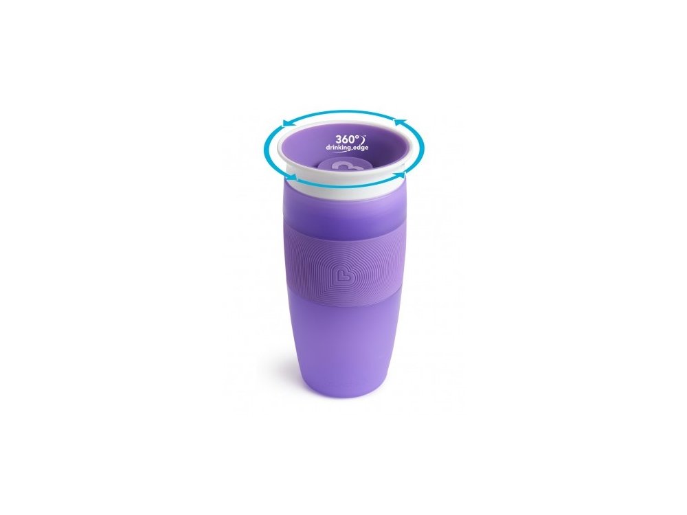 Munchkin Miracle 360° Purple Sippy Cup, Εκπαιδευτικό Ποτήρι, Μώβ, 414ml, 1τμχ