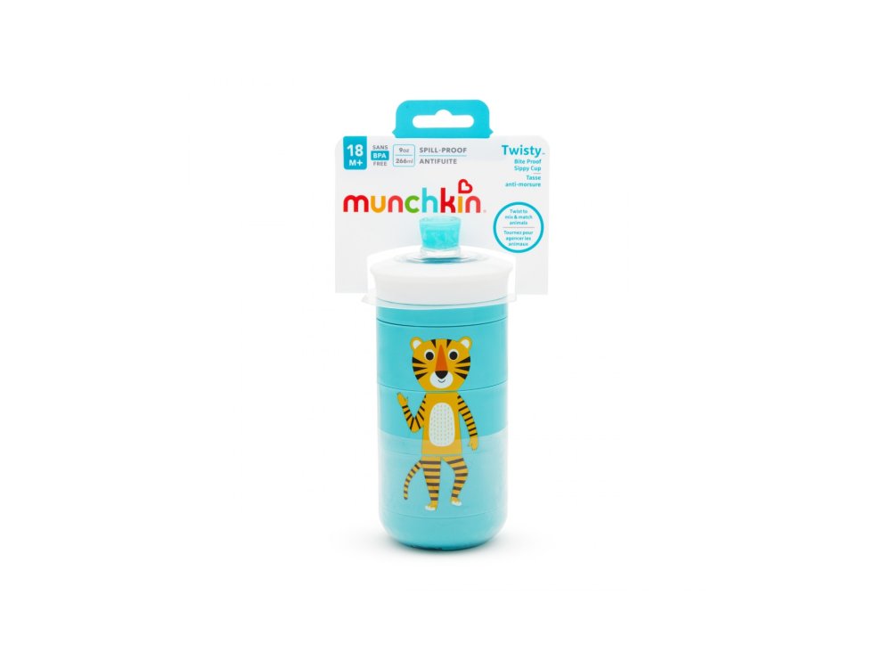 Munchkin Twisty Sippy Cup Animal Blue, Εκπαιδευτικό Παγούρι 18m+, 266ml