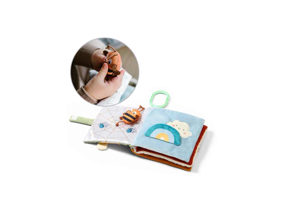 BabyOno Nature Sensory book, Κρεμαστό Πάνινο Βιβλίο με στοιχεία ανακάλυψης 1τμχ