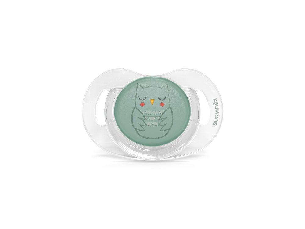 Suavinex Bonhomia Owl Green Πιπίλα Σιλικόνης Ανατομική 0-6m, 1τμχ