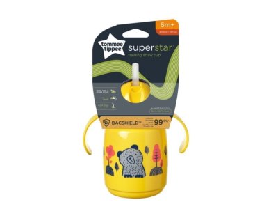 Tommee Tippee SuperStar Training Straw Cup Yellow, Εκπαιδευτικό Κύπελλο-Παγούρι 6m+, 300ml