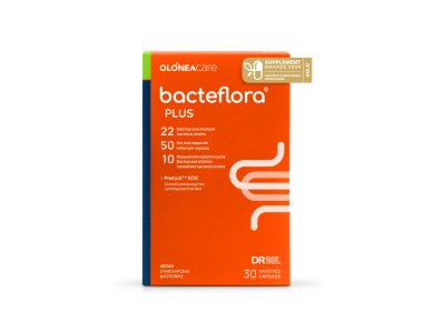 Olonea Bacteflora Plus Συνδυασμός με ενισχυμένη σύνθεση Υψηλής συγκέντρωσης Προβιοτικών & Πρεβιοτικού, 30caps