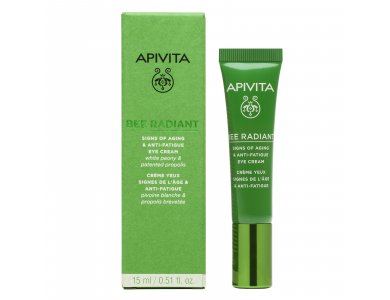 Apivita Bee Radiant Eye Cream with Peony, Κρέμα Ματιών για Σημάδια Γήρανσης - Ξεκούραστη Όψη 15ml