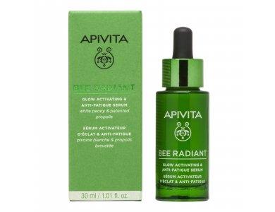 Apivita Bee Radiant Serum Peony, Ορός Ενεργοποίησης Λάμψης για Ξεκούραστη Όψη 30ml