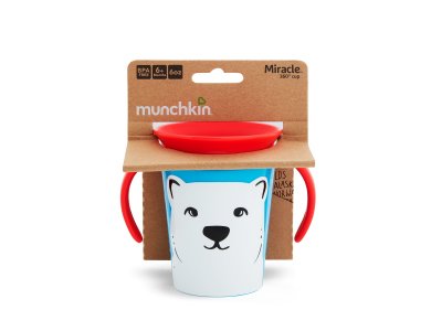 Munchkin Miracle 360° Sippy Cup 6m+ Polar Bear, Εκπαιδευτικό Κύπελλο-Ποτήρι με καπάκι, 177ml