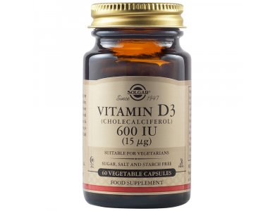 Solgar Vitamin D-3 600 IU 60Vegs.Caps