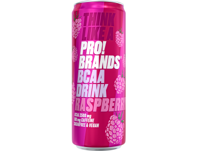 Pro!Brands BCAA Drink Raspberry, Ενεργειακό Ποτό με γεύση Βατόμουρο, 330ml