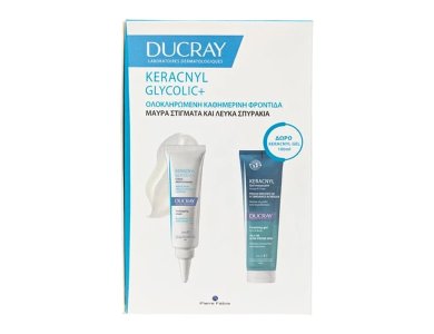 Ducray Promo Keracnyl Glycolic+ Unclogging Cream Kρέμα Προσώπου για Δέρμα με Τάση Ακμής Σπυράκια & Μαύρα Στίγματα, 30ml & Δώρο Kerancyl Αφρίζον Gel Καθαρισμού, 100ml, 1σετ