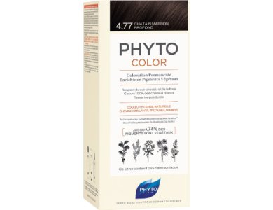 Phyto Phytocolor Νο4.77 Intense Chestnut Brown, Καστανό Έντονο Μαρόν, 1τμχ