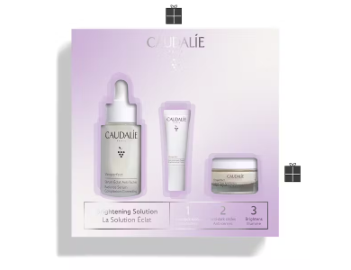 Caudalie Vinoperfect Glow Solution Gift Set με Complexion Correcting Radiance Serum Ορός Προσώπου, 30ml & Δώρο Brightening Eye Cream Κρέμα Ματιών, 5ml & Instant Brightening Moisturiser Κρέμα Ημέρας, 15ml, 1σετ